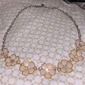 Adjustable gold/peach statement necklace